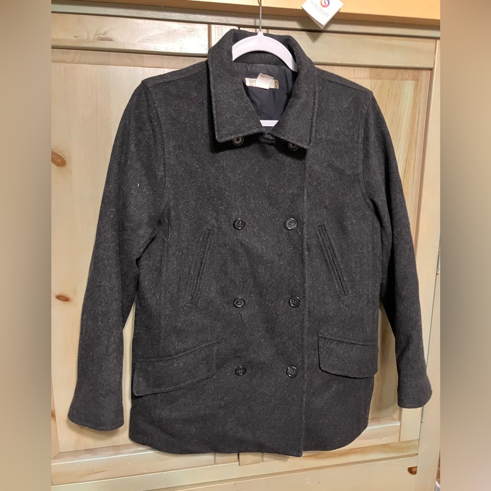 J Crew 70% Wool Button Up Coat Blazer Winter Jacket Womens Size Small